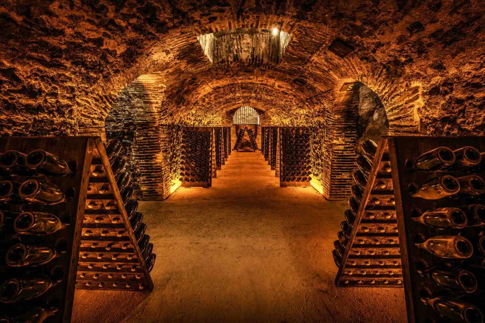 A wine cellar with ageing vessels