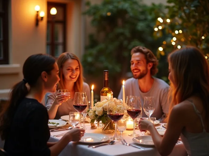 Des amis réunis pour un événement inoubliable