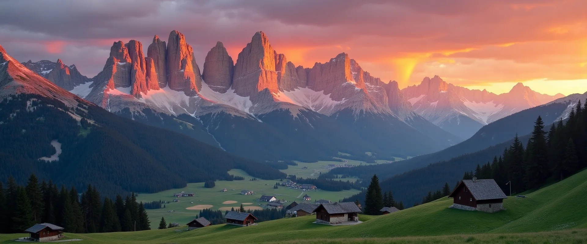 Coucher de soleil sur les Dolomites