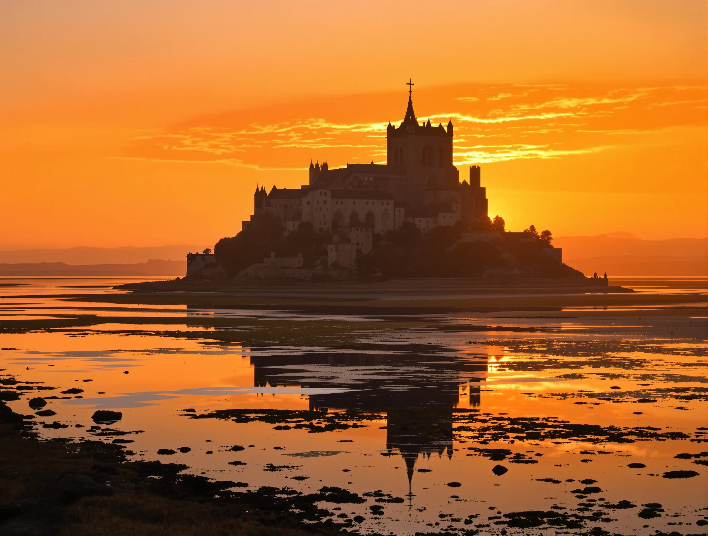 Mont-Saint-Michel at sunset