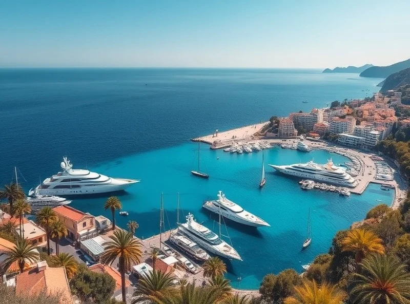 Бухта Villefranche-sur-Mer с разноцветными фасадами