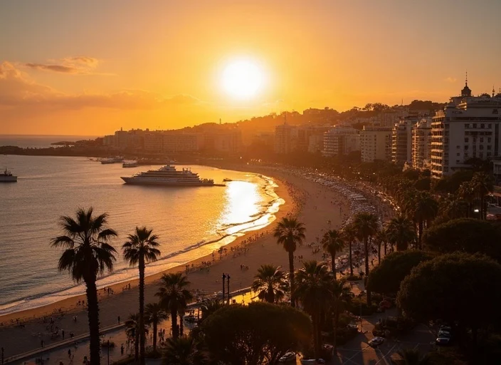 La Croisette à l’heure dorée