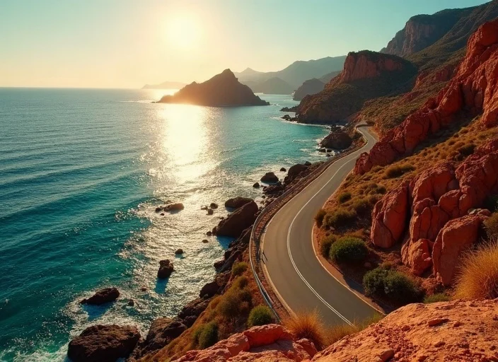 Route entre les roches rouges de l’Estérel